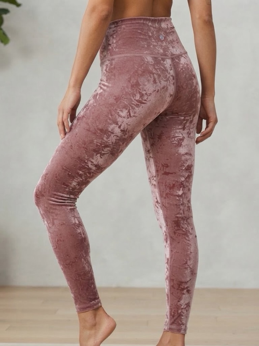 lululemon athletica Crushed Velvet High-Rise Leggings in Mauve